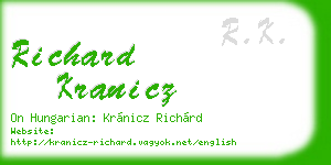 richard kranicz business card